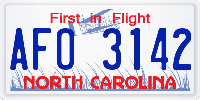NC license plate AFO3142