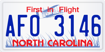 NC license plate AFO3146