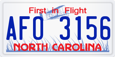 NC license plate AFO3156