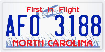 NC license plate AFO3188