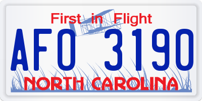 NC license plate AFO3190