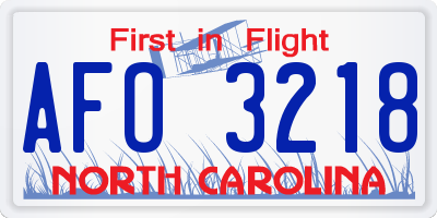 NC license plate AFO3218