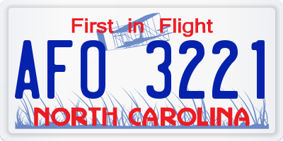 NC license plate AFO3221