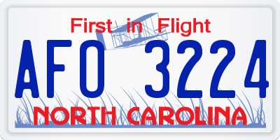 NC license plate AFO3224