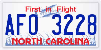 NC license plate AFO3228