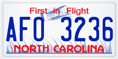 NC license plate AFO3236