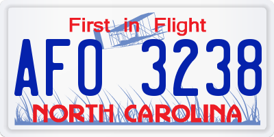 NC license plate AFO3238