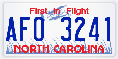 NC license plate AFO3241