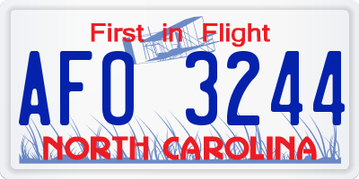 NC license plate AFO3244