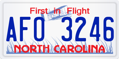 NC license plate AFO3246
