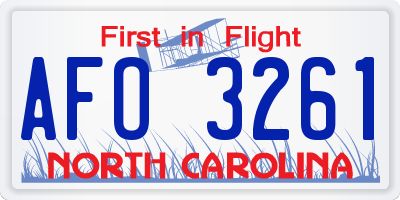NC license plate AFO3261