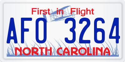 NC license plate AFO3264