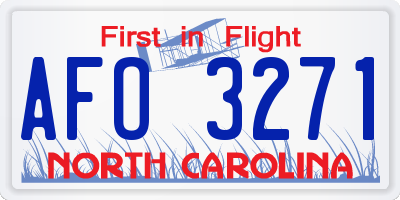 NC license plate AFO3271