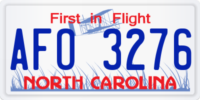 NC license plate AFO3276
