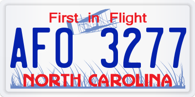 NC license plate AFO3277