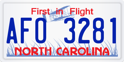 NC license plate AFO3281