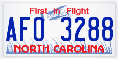 NC license plate AFO3288