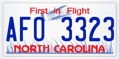 NC license plate AFO3323