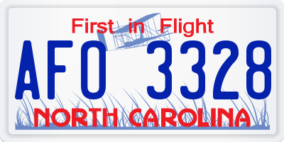 NC license plate AFO3328