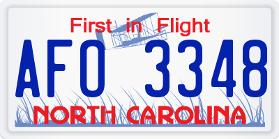 NC license plate AFO3348