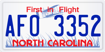 NC license plate AFO3352