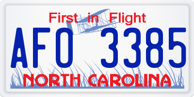 NC license plate AFO3385