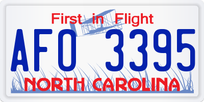 NC license plate AFO3395