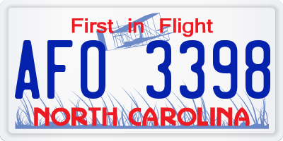 NC license plate AFO3398