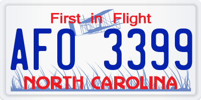 NC license plate AFO3399