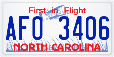 NC license plate AFO3406