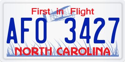 NC license plate AFO3427