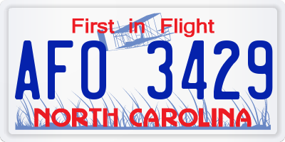 NC license plate AFO3429