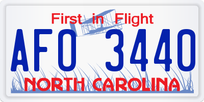 NC license plate AFO3440