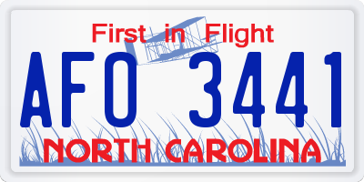 NC license plate AFO3441