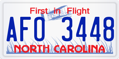 NC license plate AFO3448