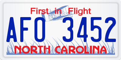 NC license plate AFO3452