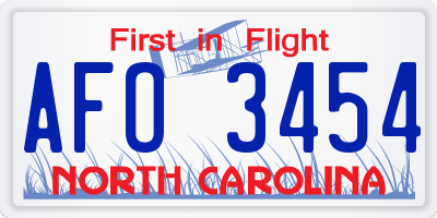 NC license plate AFO3454