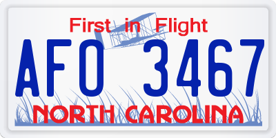 NC license plate AFO3467