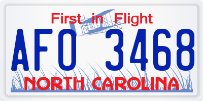 NC license plate AFO3468
