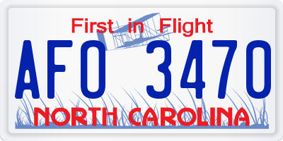 NC license plate AFO3470