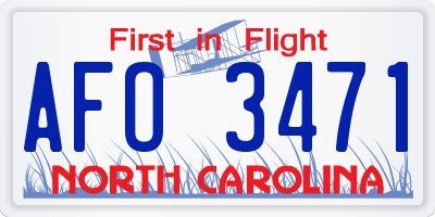 NC license plate AFO3471