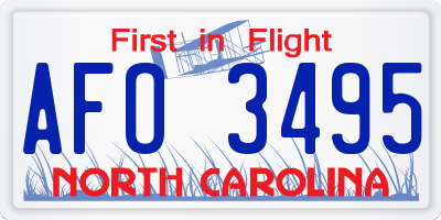 NC license plate AFO3495