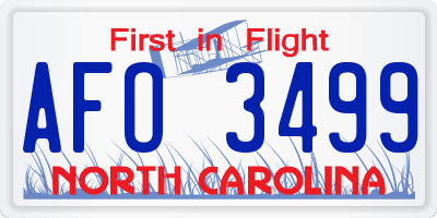 NC license plate AFO3499