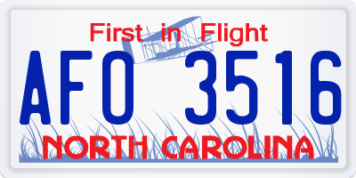 NC license plate AFO3516