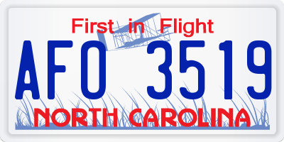 NC license plate AFO3519