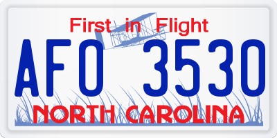 NC license plate AFO3530