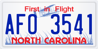 NC license plate AFO3541