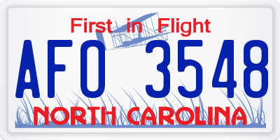 NC license plate AFO3548