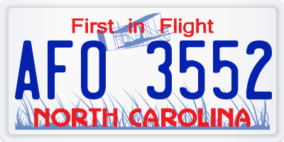NC license plate AFO3552