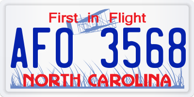 NC license plate AFO3568